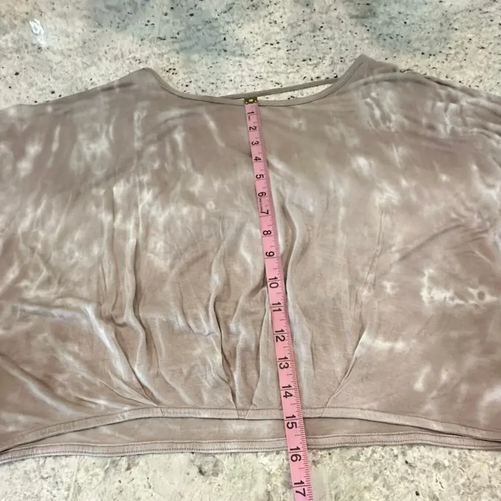 Revolve LA Made Womens XS Tie Dye Top Brown Open Draped Back 3/4 Sleeves NWT - Picture 9 of 10
